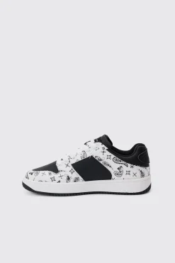 Limited Edition Bandana Print Chunky Trainer In Black | BoohooMAN UK