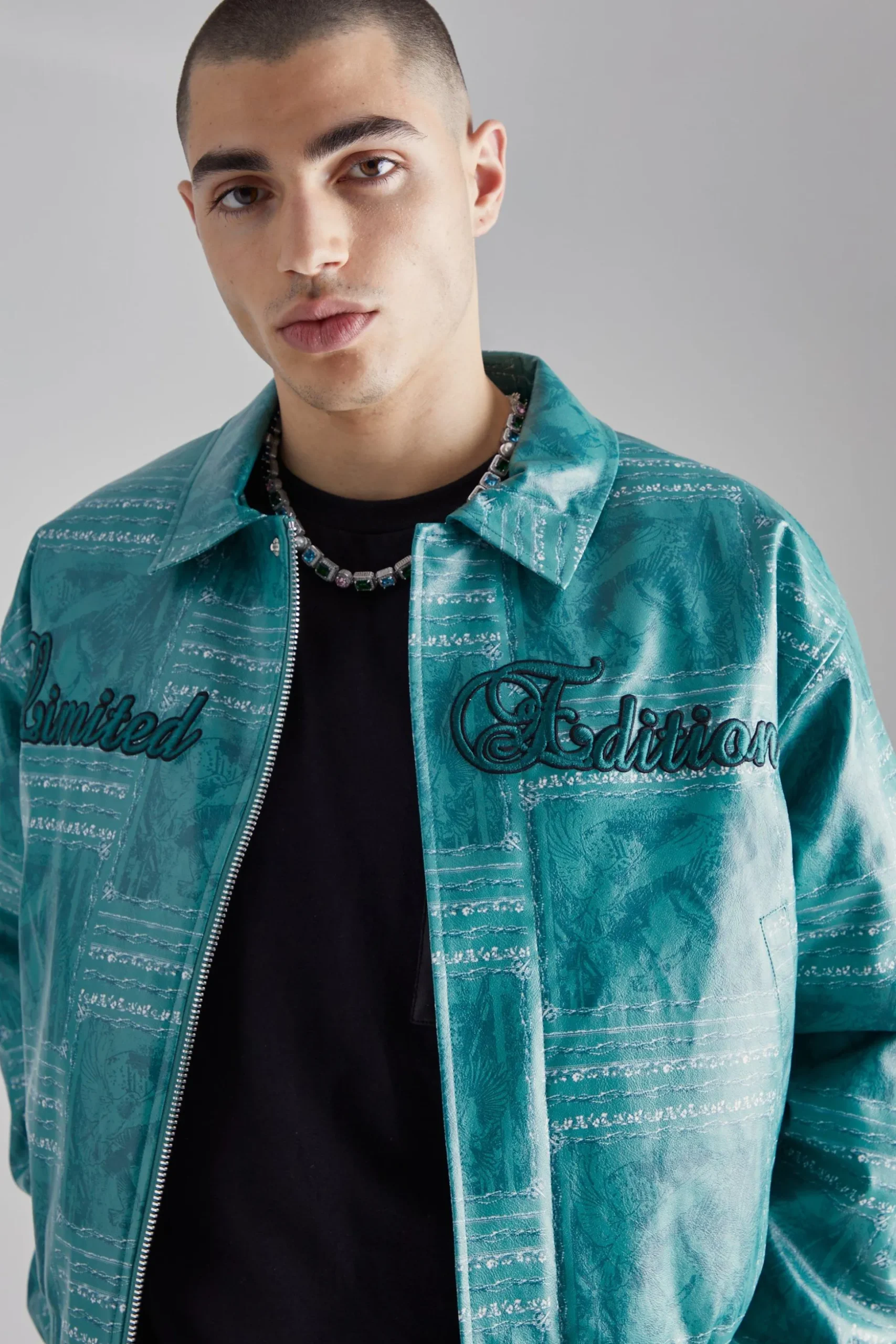 Limited Edition Boxy Printed Bomber | BoohooMAN UK