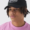 Limited Edition Embroidered Mesh Panel Cap In Black | BoohooMAN UK