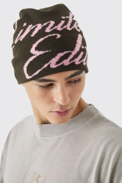Limited Edition Graphic Beanie | BoohooMAN UK