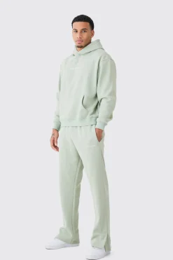 Limited Edition Oversized Boxy Split Hem Tracksuit | BoohooMAN UK