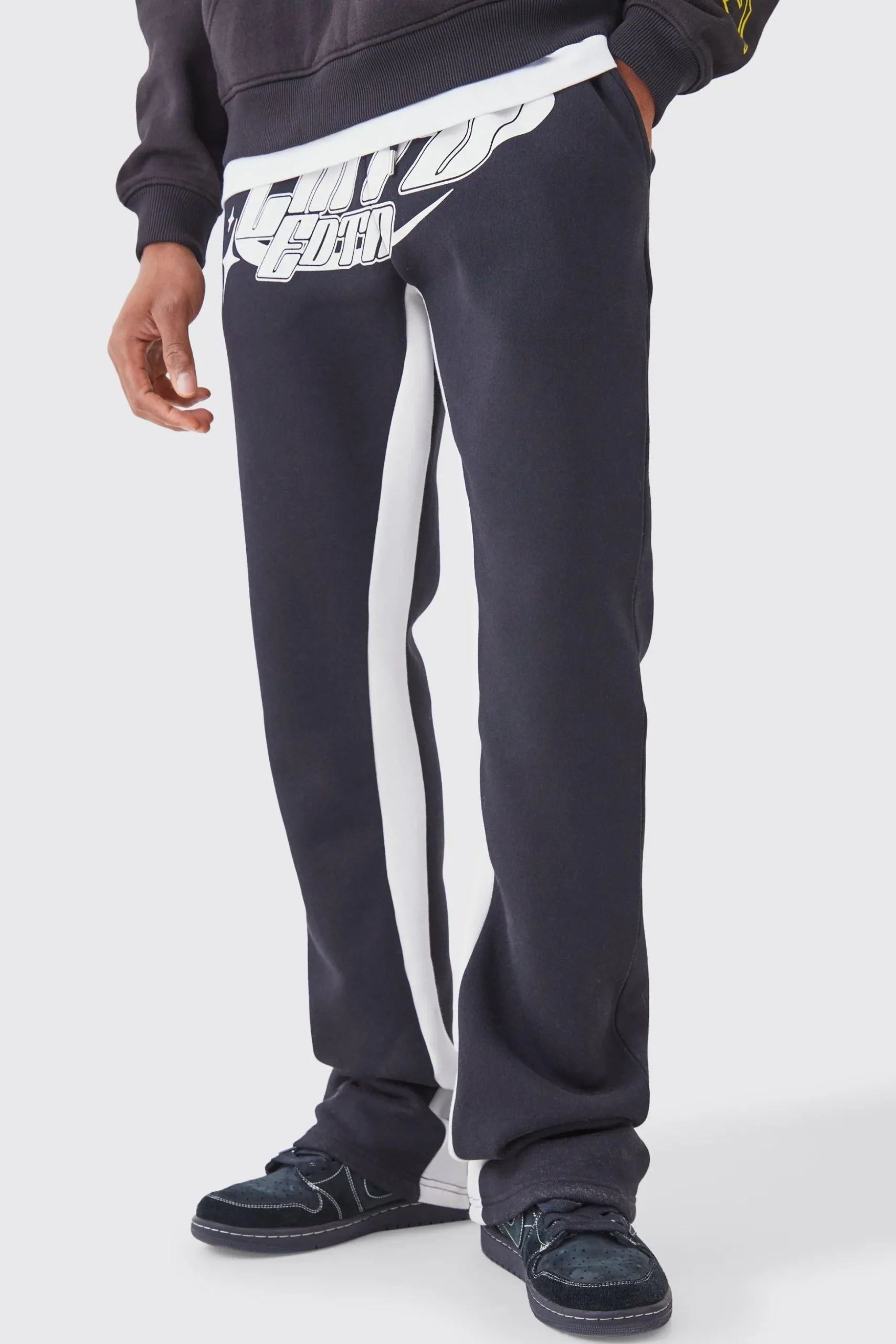 Limited Edition Stacked Gusset Joggers | BoohooMAN UK