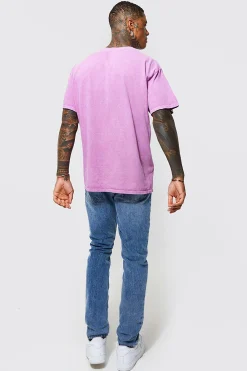 Limited Embroidered Overdye T-shirt | BoohooMAN UK