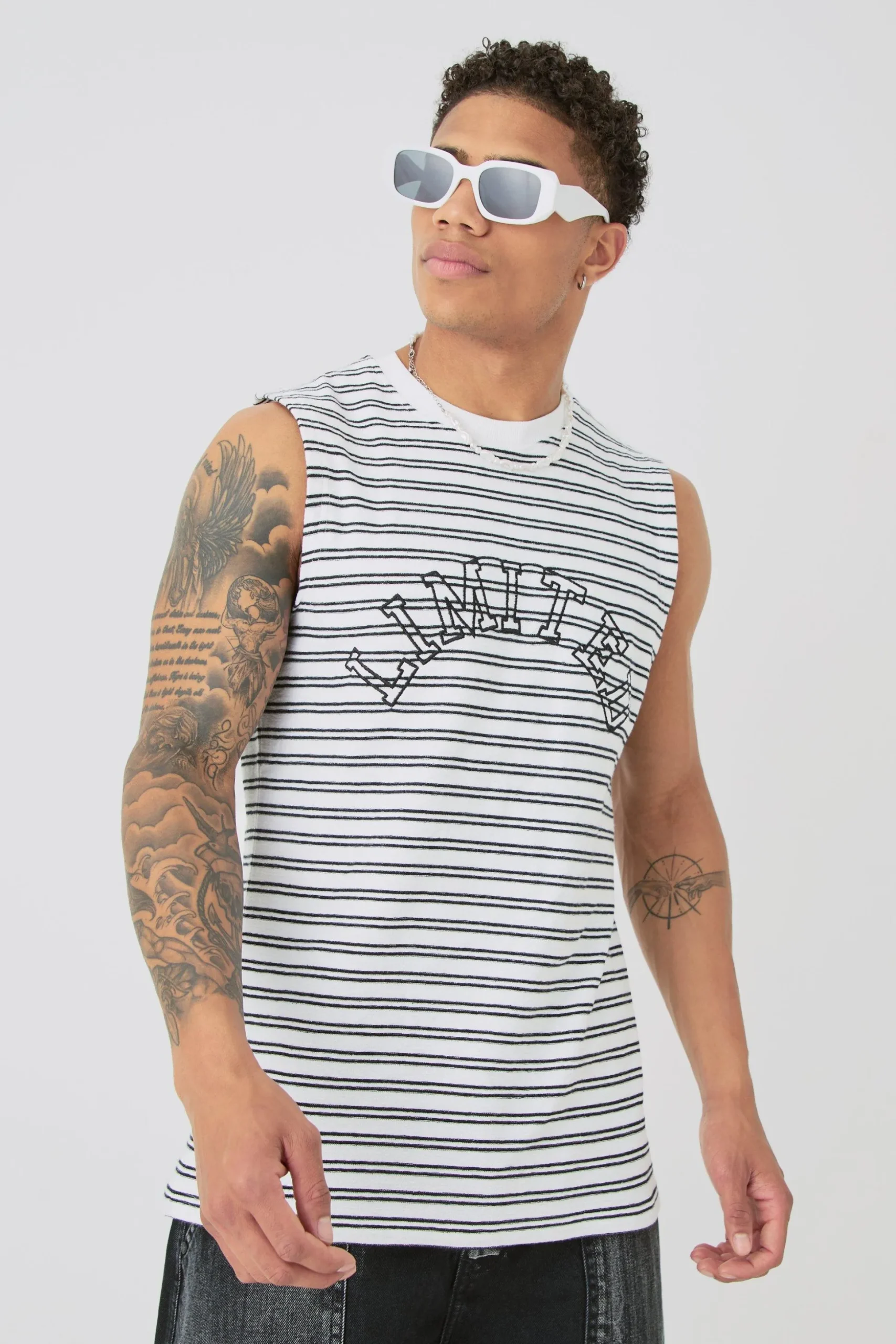 Limited Ribbed Striped Tank | BoohooMAN UK