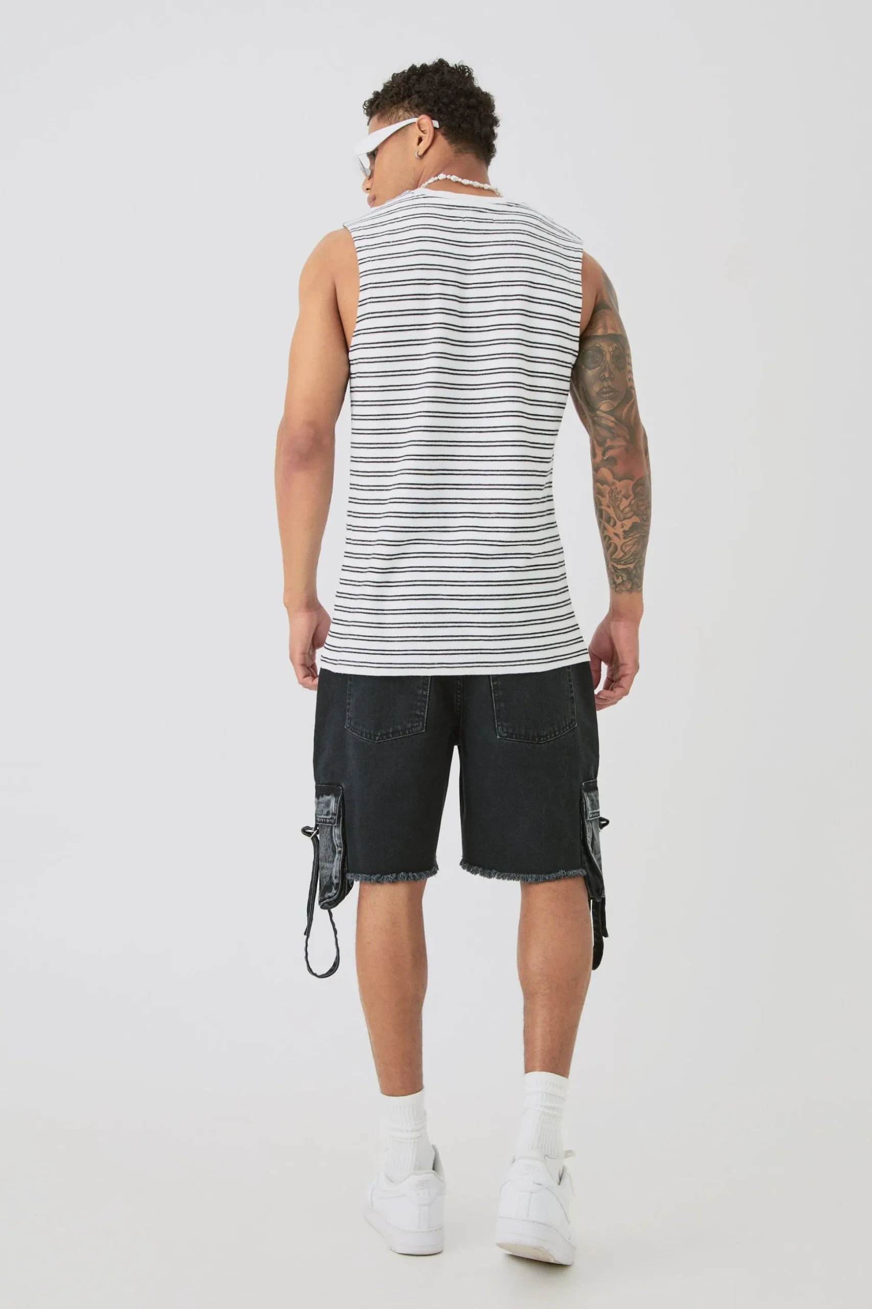 Limited Ribbed Striped Tank | BoohooMAN UK