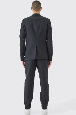 Linen Blend Tailored Trousers | BoohooMAN UK