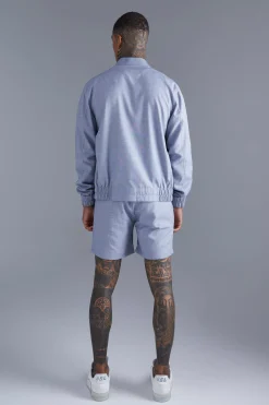 Linen Bomber | BoohooMAN UK