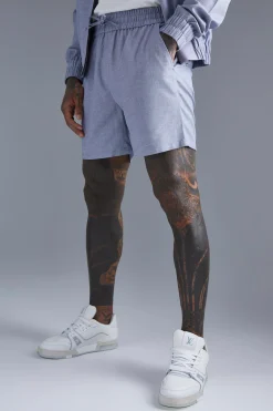 Linen Bomber & Short Set | BoohooMAN UK