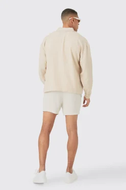 Linen Button Up Overshirt | BoohooMAN UK