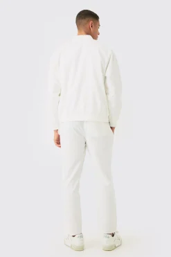 Linen Mix Smart Oversized Cargo Bomber Jacket | BoohooMAN UK