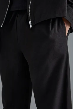 Linen Mix Smart Split Hem Straight Trousers | BoohooMAN UK