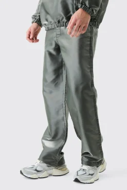 Liquid Metallic Nylon Relaxed Parachute Trousers | BoohooMAN UK