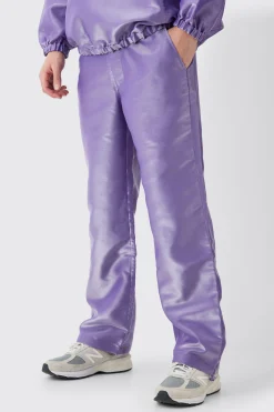 Liquid Metallic Parachute Trousers | BoohooMAN UK
