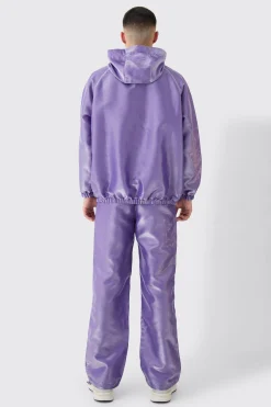 Liquid Metallic Parachute Trousers | BoohooMAN UK