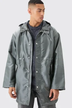 Liquid Metallic Parka | BoohooMAN UK