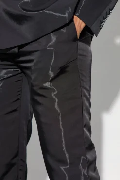 Liquid Metallic Straight Leg Suit Trousers | BoohooMAN UK