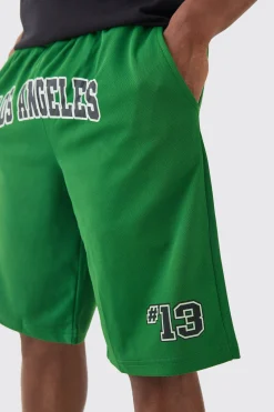 Long Length Los Angeles Basketball Short | BoohooMAN UK