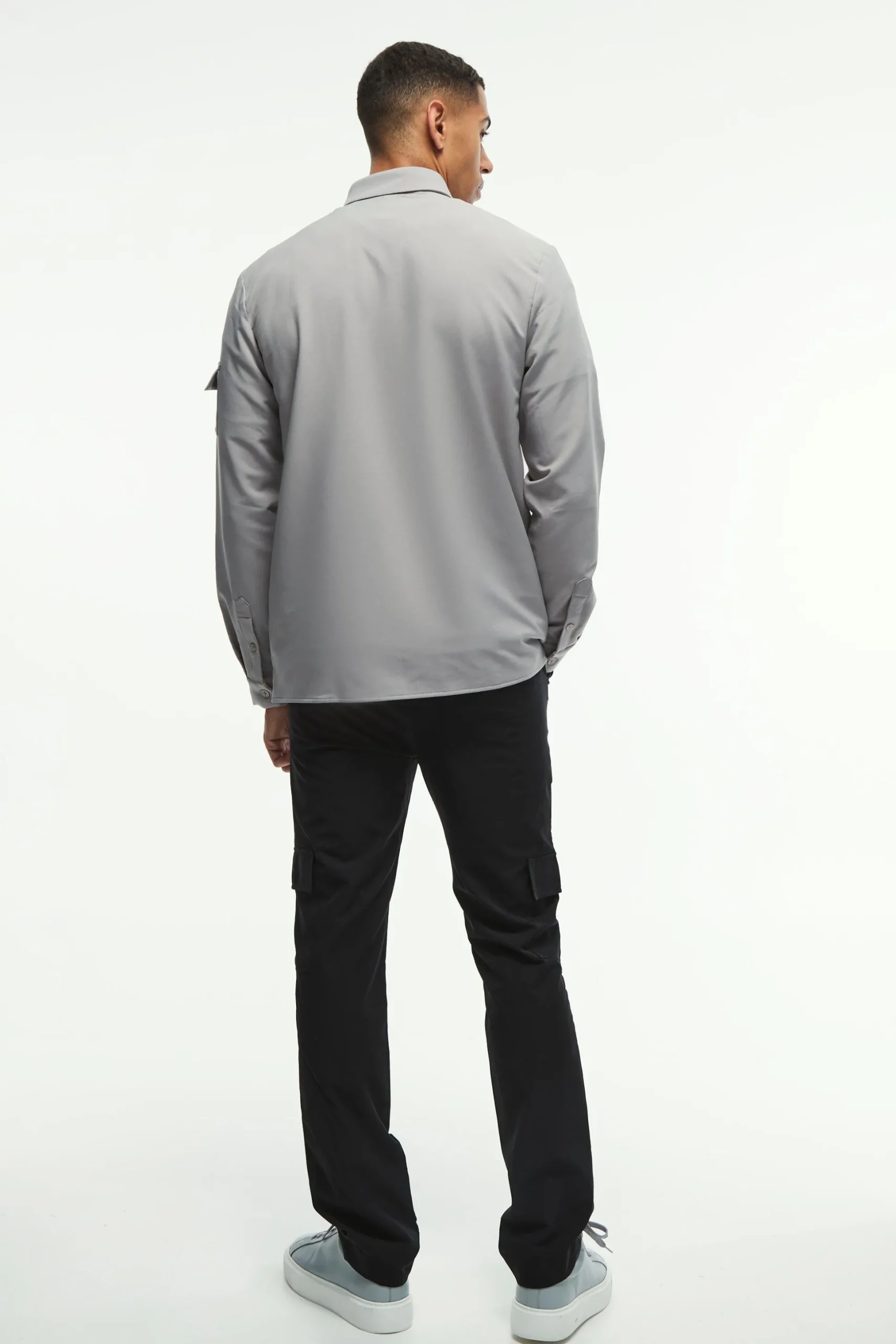 Long Sleeve 4 Way Stretch Fit Overshirt | BoohooMAN UK