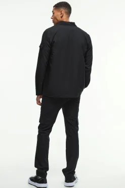 Long Sleeve 4 Way Stretch Fit Overshirt | BoohooMAN UK