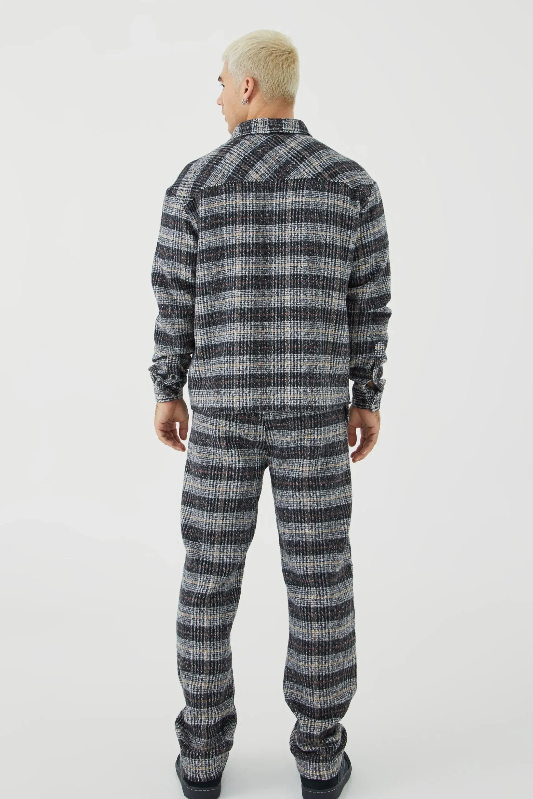Long Sleeve Boxy Brushed Shirt & Straight Leg Trouser | BoohooMAN UK