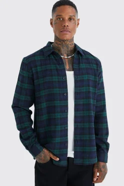 Long Sleeve Classic Check Shirt | BoohooMAN UK