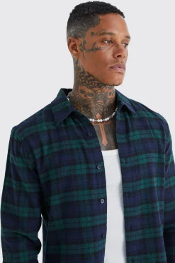 Long Sleeve Classic Check Shirt | BoohooMAN UK