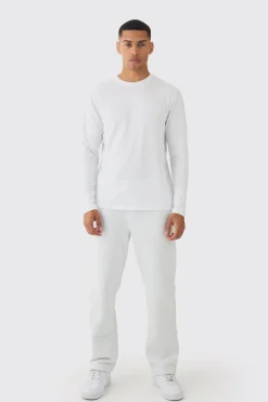 Long Sleeve Crew Neck T-shirt | BoohooMAN UK