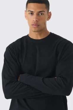 Long Sleeve Crew Neck T-shirt | BoohooMAN UK