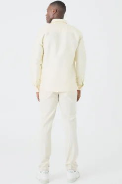 Long Sleeve Diamond Textured Shirt | BoohooMAN UK