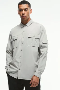 Long Sleeve Lightweight Oversized Overshirt | BoohooMAN UK
