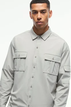 Long Sleeve Lightweight Oversized Overshirt | BoohooMAN UK