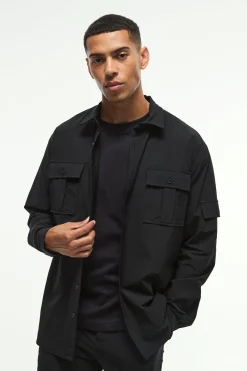 Long Sleeve Lightweight Oversized Overshirt | BoohooMAN UK