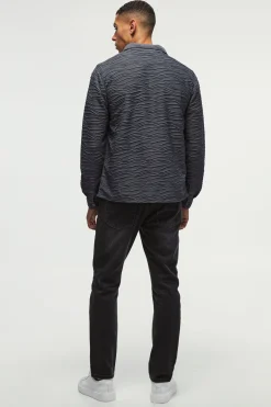 Long Sleeve Revere Ripple Pleated Shirt | BoohooMAN UK
