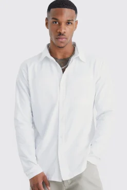 Long Sleeve Slim Fit Jersey Shirt | BoohooMAN UK