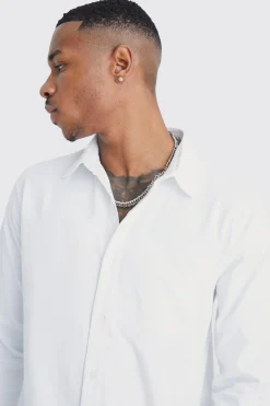 Long Sleeve Slim Fit Jersey Shirt | BoohooMAN UK