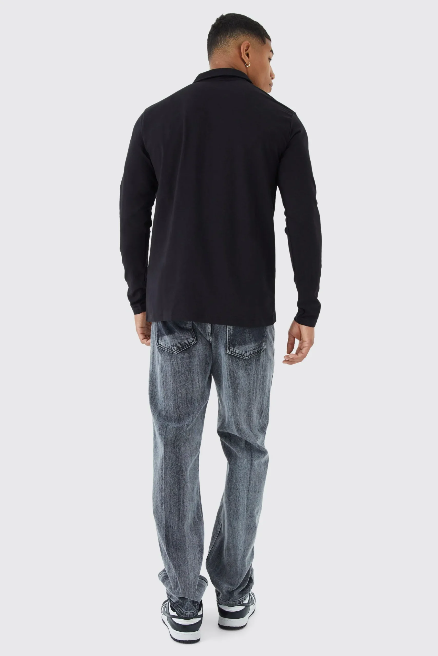 Long Sleeve Slim Fit Jersey Shirt | BoohooMAN UK