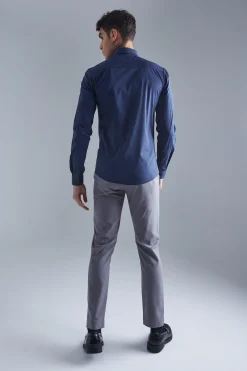 Long Sleeve Slim Fit Shirt | BoohooMAN UK