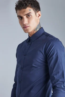 Long Sleeve Slim Fit Shirt | BoohooMAN UK