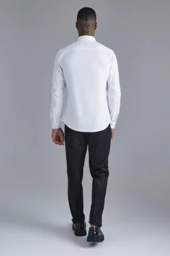 Long Sleeve Slim Fit Shirt | BoohooMAN UK