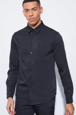 Long Sleeve Slim Fit Shirt | BoohooMAN UK
