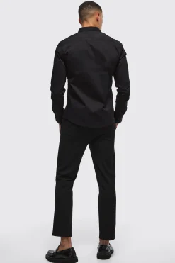 Long Sleeve Slim Shirt | BoohooMAN UK
