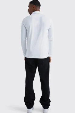 Long Sleeve Stretch Fit Jersey Shirt | BoohooMAN UK