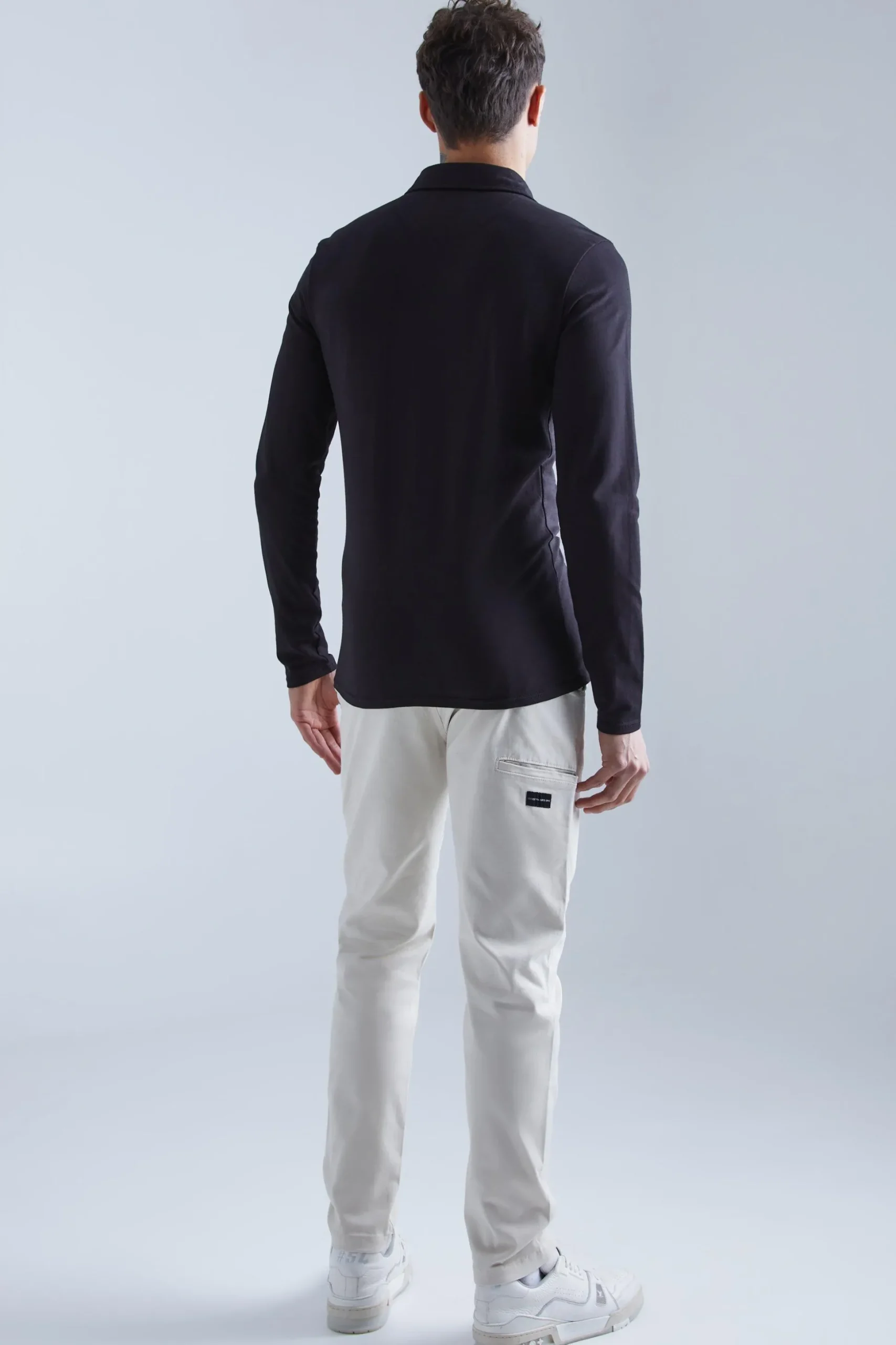 Long Sleeve Stretch Fit Jersey Shirt | BoohooMAN UK