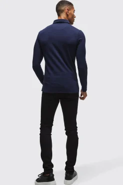 Long Sleeve Stretch Fit Jersey Shirt | BoohooMAN UK