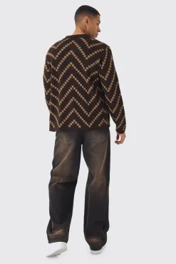 Long Sleeve Stripe Knit Shirt | BoohooMAN UK