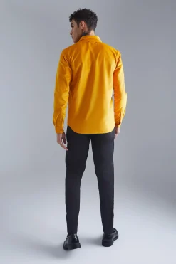Long Sleeve Velour Revere Shirt | BoohooMAN UK