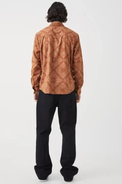 Long Sleeve Zip Through Woven Bandana Overshirt | BoohooMAN UK