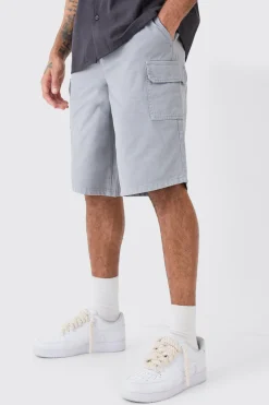Longer Length Relaxed Fit Elasticated Waist Cargo Shorts | BoohooMAN UK