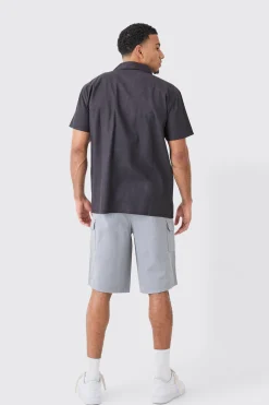 Longer Length Relaxed Fit Elasticated Waist Cargo Shorts | BoohooMAN UK
