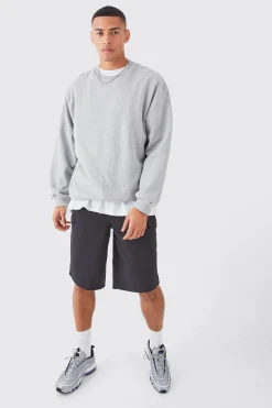 Longer Length Relaxed Fit Elasticated Waist Cargo Shorts | BoohooMAN UK